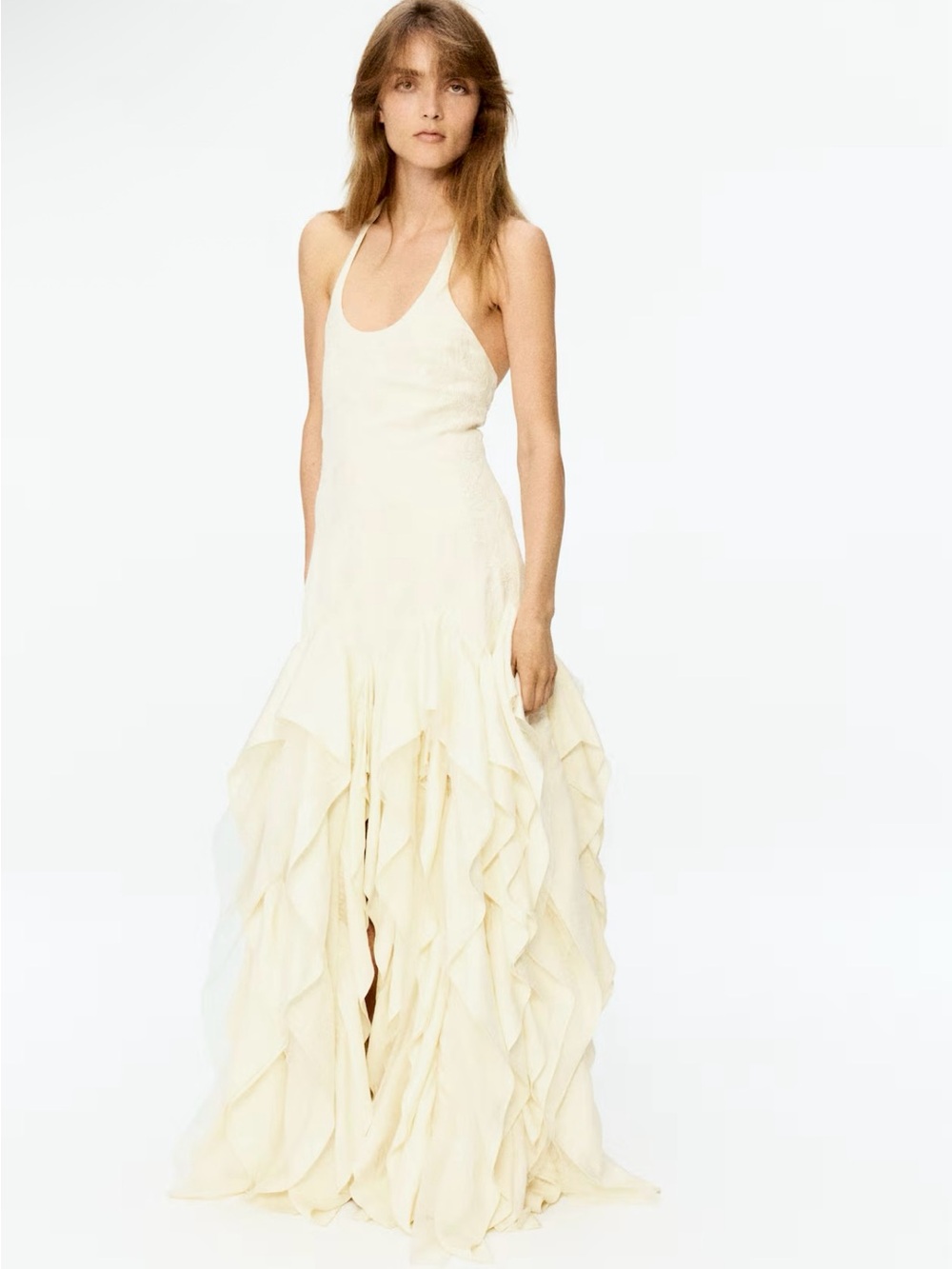 H&M STUDIO
NWT CREAM RUFFLED EMBROIDERED DRESS, PRICE FIRM. - Picture 4 of 13